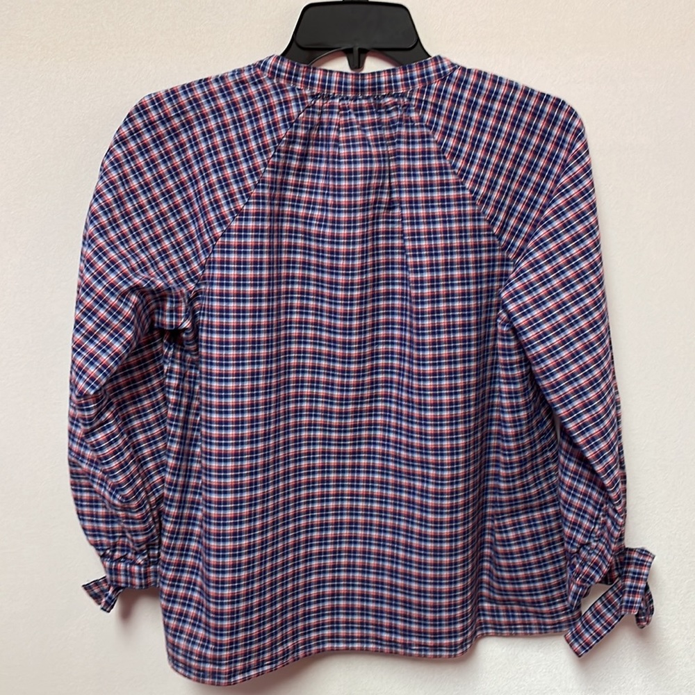 Women’s Madewell 3/4 length sleeve popover plaid shirt size small - Picture 4 of 8